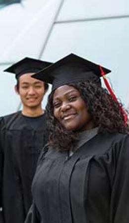 Students with a graduation hat