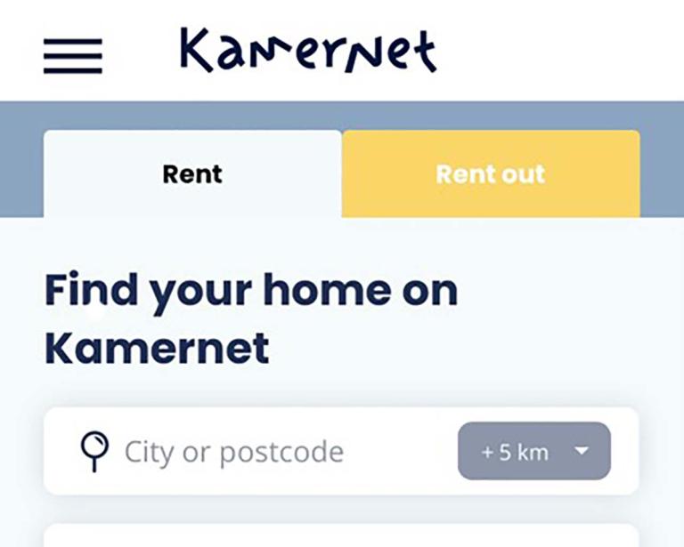 Screenshot of the Kamernet website